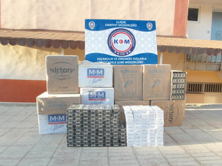 Elazığ'da 12 bin 500 paket kaçak sigara ele geçirildi