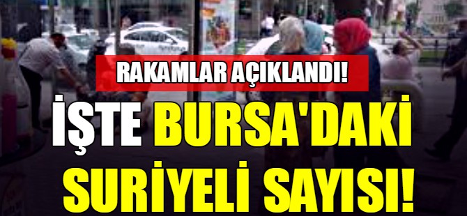 İşte Bursa'daki Suriyeli sayısı!