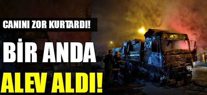 Bir anda alev aldı!
