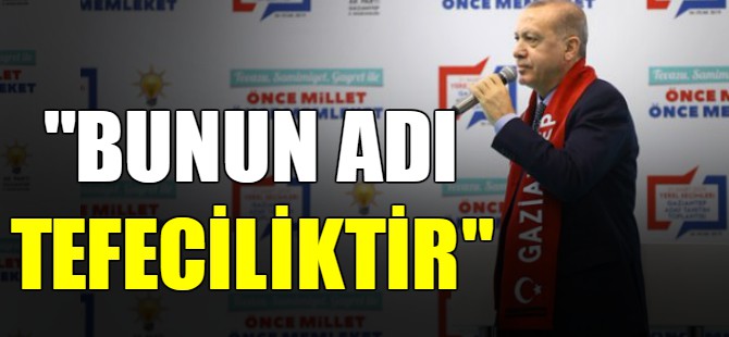 Erdoğan: Bunun adı tefeciliktir!