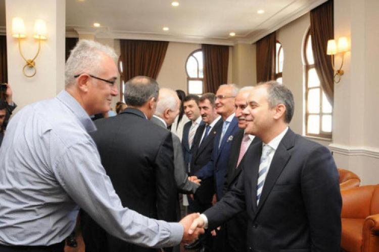 Protokol üyeleri belediyede bayramlaştı