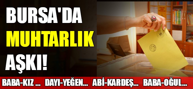 Bursa'da muhtarlığa yoğun talep!