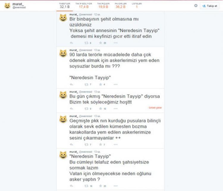 'Neredesin Tayyip' tepkisine trolden ağır hakaret