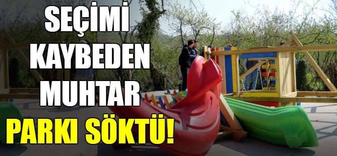 Seçimi kaybeden muhtar parkı söktü!