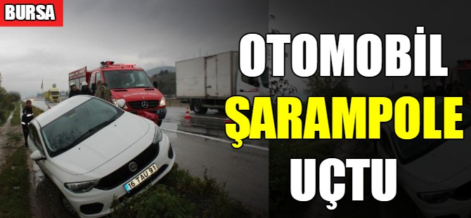 Otomobil şarampole uçtu!
