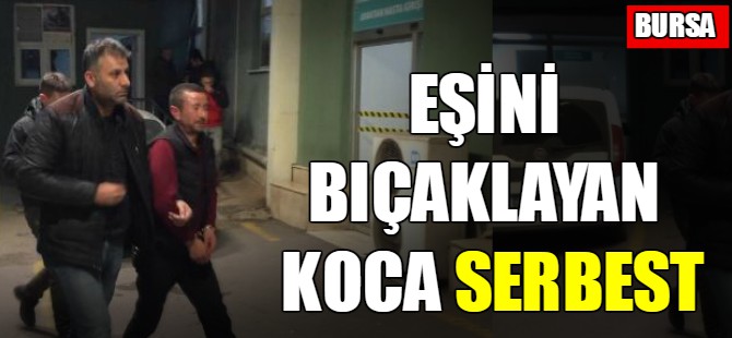 Eşini bıçaklayan koca serbest
