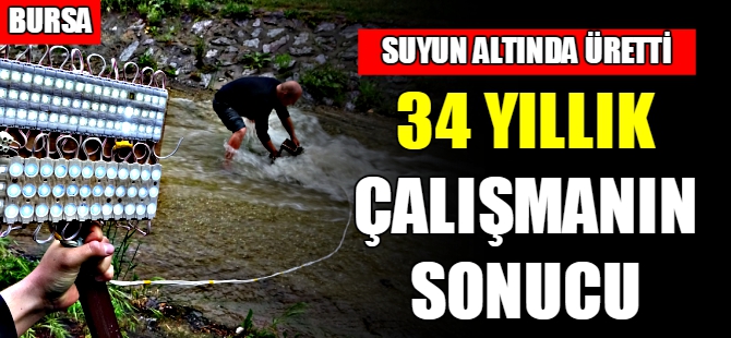 Bursa'da suyun altında elektrik üretti