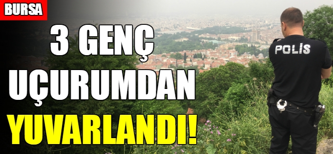 Bursa'da araçla uçurumdan yuvarlandılar