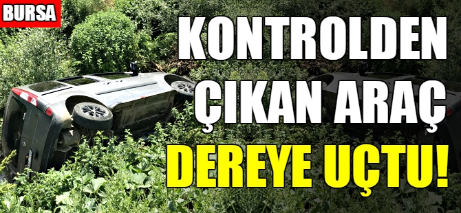 Kontrolden çıkan araç dereye uçtu