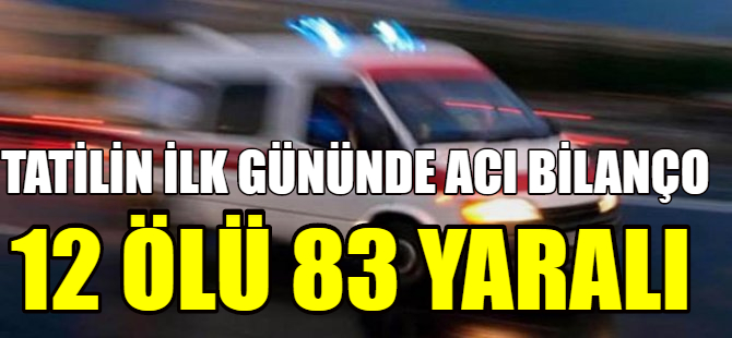 Tatilin ilk gününde acı bilanço