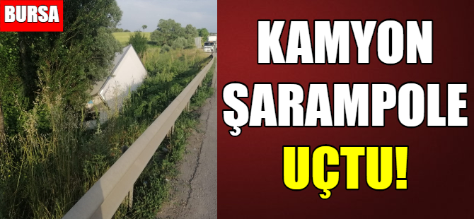 Şarampole uçan kamyondan sağ çıktı