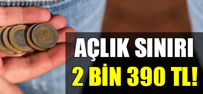 Açlık sınırı 2 bin 390 TL