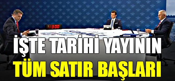 Yıldırım ve İmamoğlu canlı yayında soruları yanıtladı