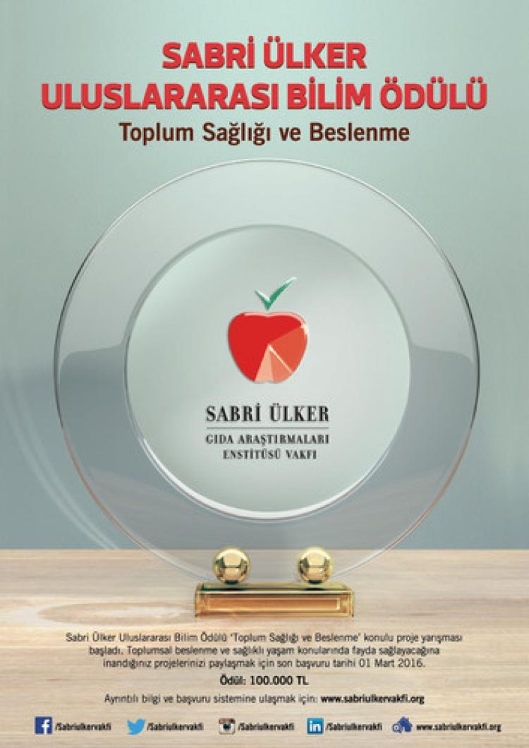 Sabri Ülker Bilim Ödülü başvuruları başladı