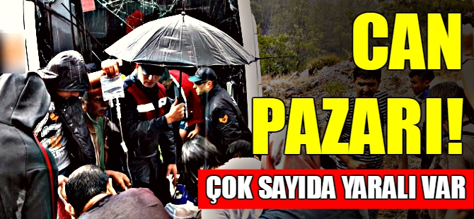 Yolcu otobüsü devrildi!