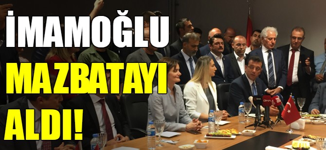 Ekrem İmamoğlu mazbatasını aldı