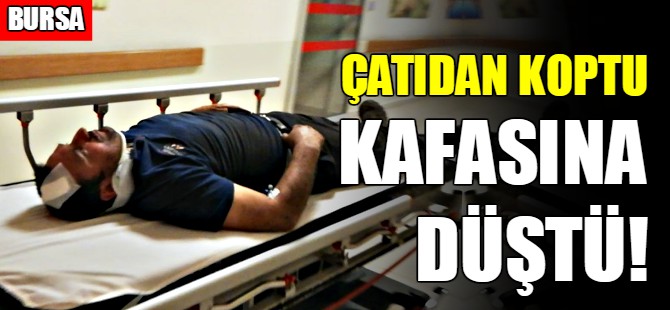 Bursa'da işçinin kafasına sac düştü