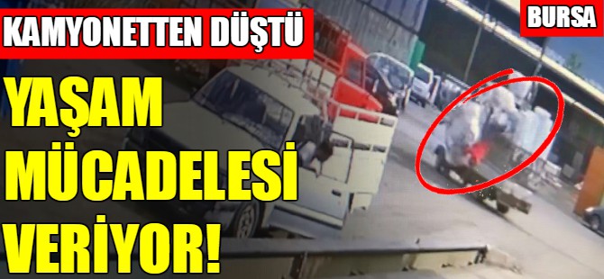 Bursa'da hurda yüklü kamyonetten düştü
