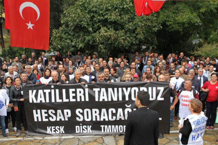 Ankara’daki terör olayları Muğla’da protesto edildi