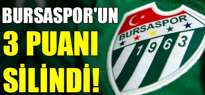 Bursaspor'a 3 puan silme cezası!