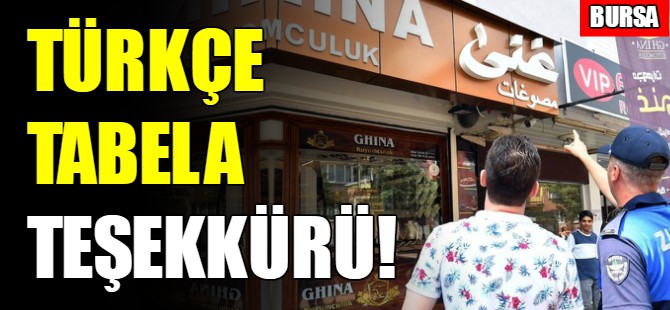 Türkçe tabela teşekkürü!
