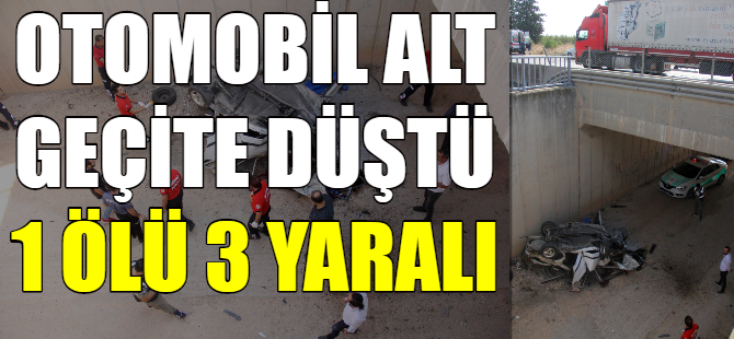 Otomobil otoyoldan alt geçide düştü
