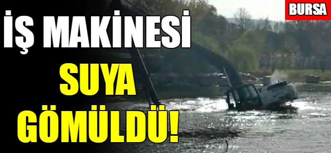 Bursa’daki gölde vinç battı