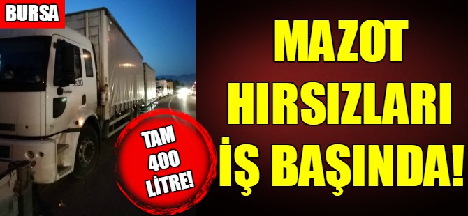 Bursa'da mazot hırsızlığı