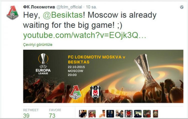 Lokomotiv'den Beşiktaş'a: Moskova büyük maç için beklemede!