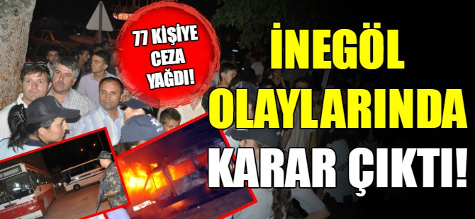İnegöl olaylarında karar çıktı