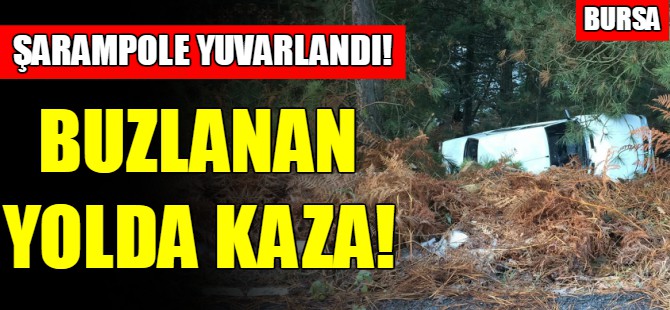 Araç şarampole yuvarlandı