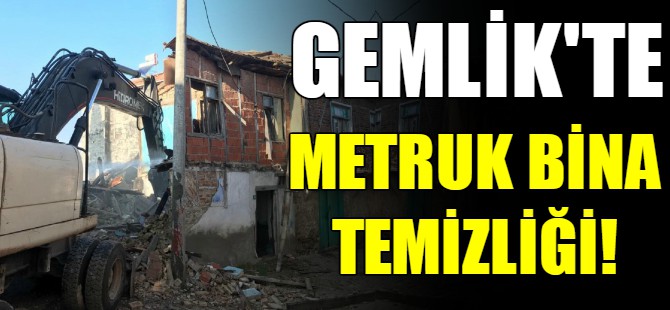 Gemlik'te metruk bina temizliği