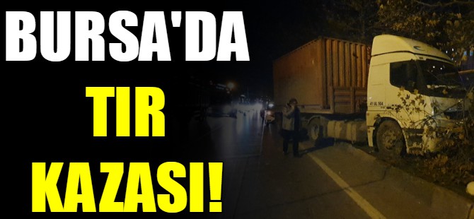 Bursa'da TIR devrildi