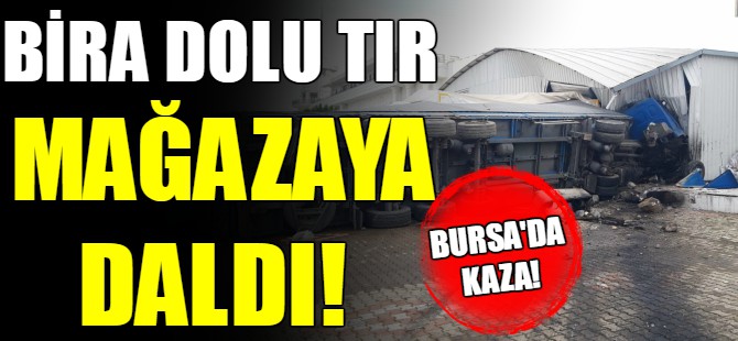 TIR mağazaya girdi