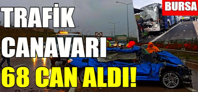 Bursa'da trafik canavarı 68 can aldı