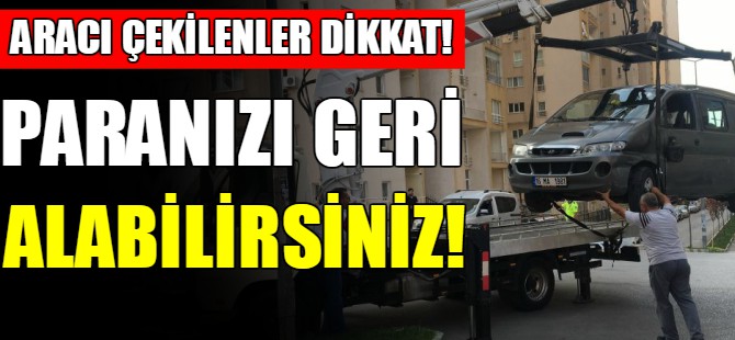 Aracı çekilenler dikkat!