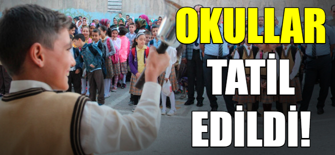 Son dakika...Okullar tatil edildi