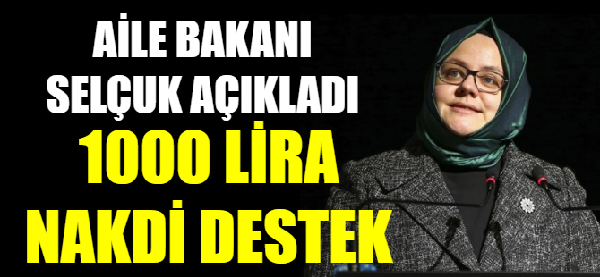 Bin lira nakdi destek