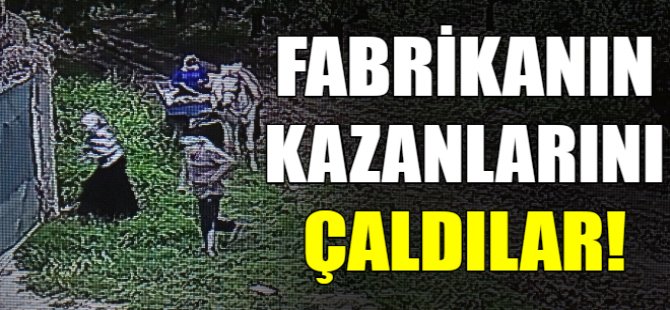 Fabrikanın kazanlarını çaldılar