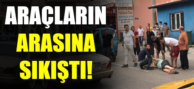 Bursa'da kaza: Araçların arasına sıkıştı