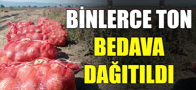 Binlerce ton soğan bedava dağıtıldı