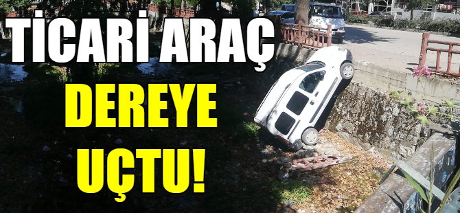 Park halindeki araç dereye uçtu!