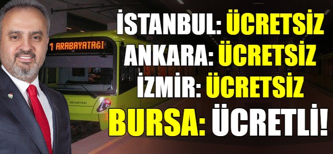 Bursa'da toplu taşıma ücretli!