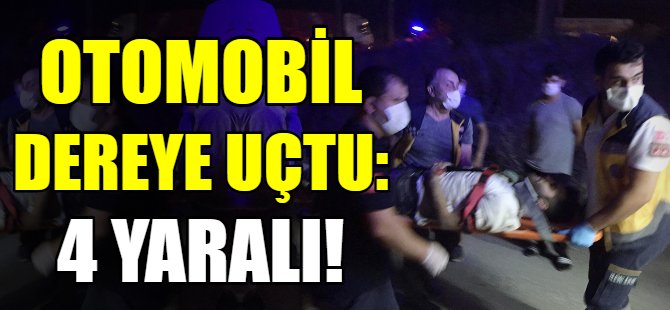 Otomobil dereye uçtu>: 4 yaralı