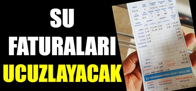 Bursa'da su faturaları ucuzlayacak