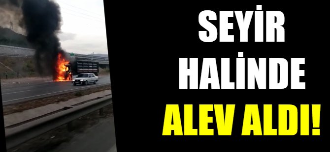 Seyir halinde alev aldı!
