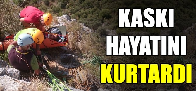 Ölümden kaskı kurtardı!