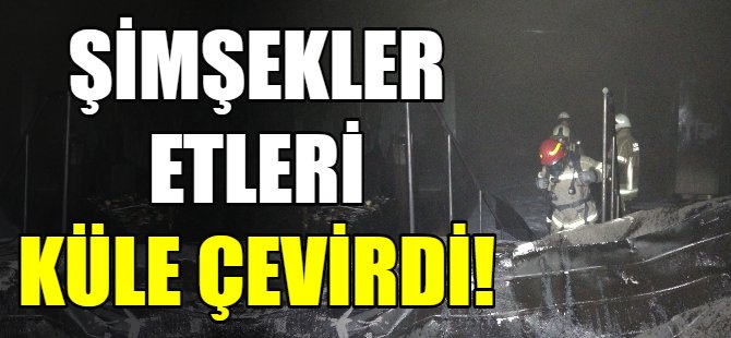 Şimşek düşen depo küle döndü!