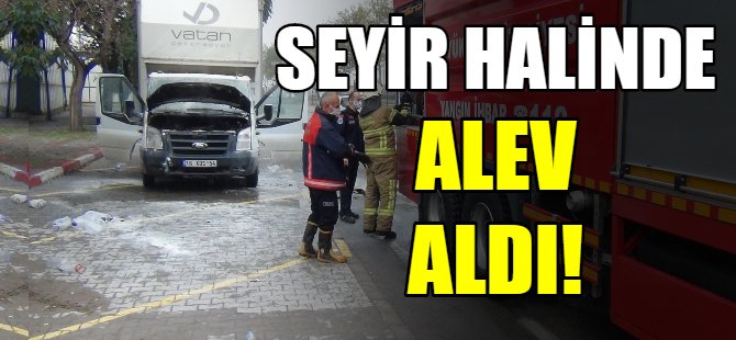 Seyir halinde alev aldı!