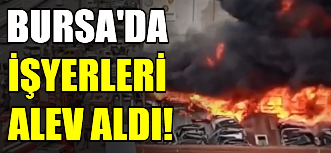Bursa'da işyerleri alev alev yandı!